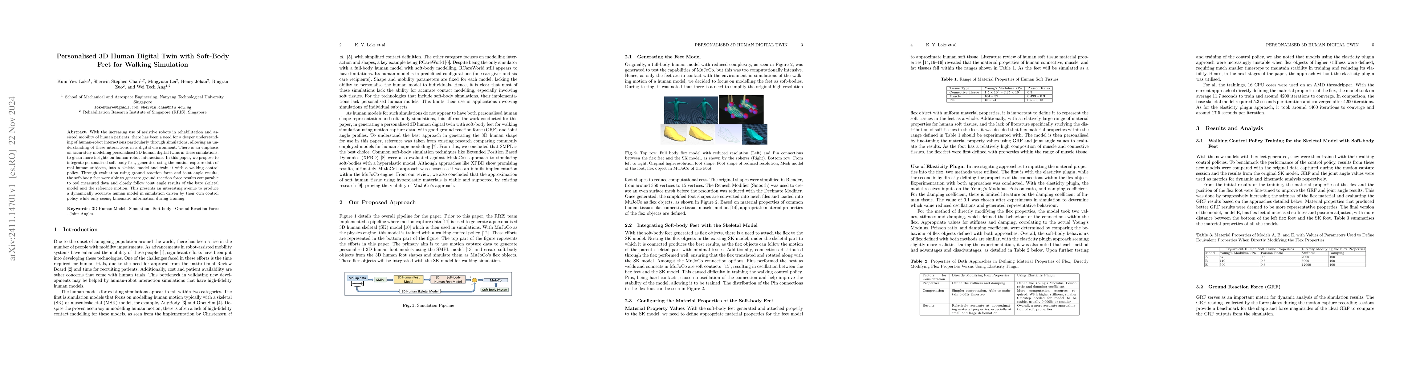 Thumbnail for Personalised 3D Human Digital Twin with Soft-Body Feet for Walking
  Simulation