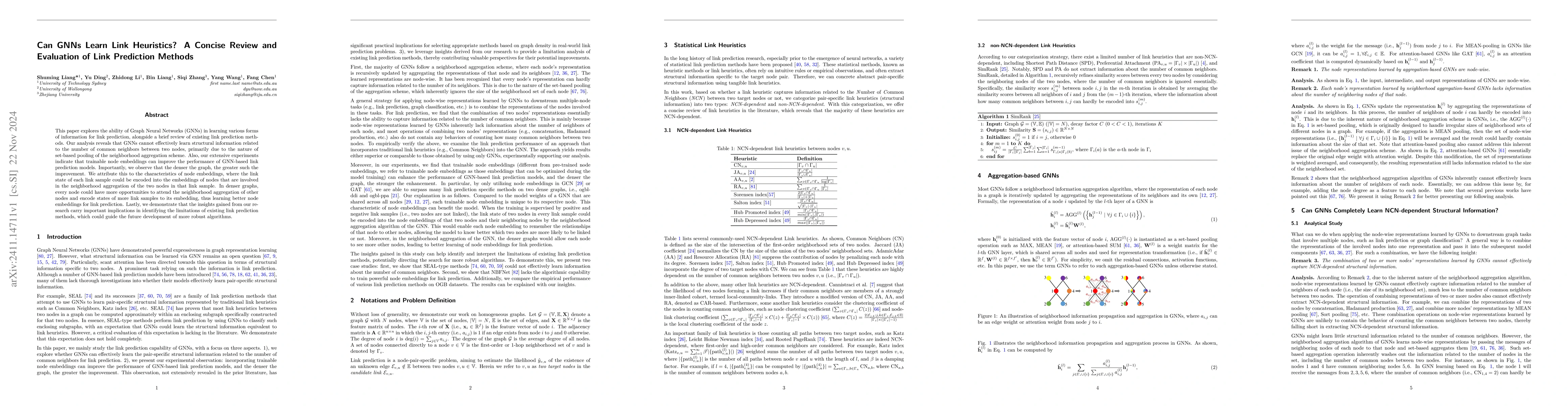 Thumbnail for Can GNNs Learn Link Heuristics? A Concise Review and Evaluation of Link
  Prediction Methods