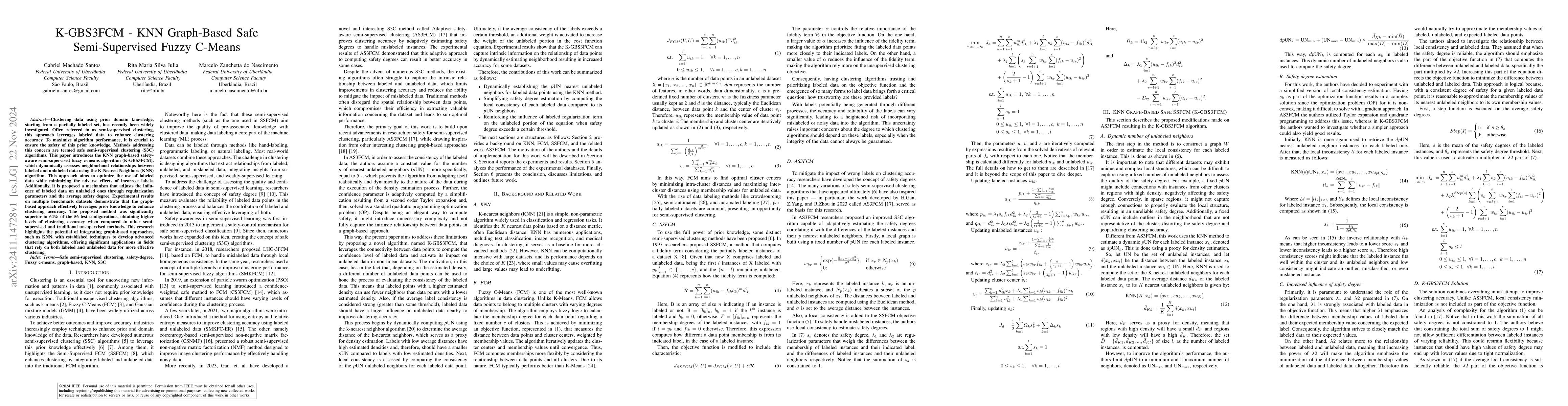 Thumbnail for K-GBS3FCM -- KNN Graph-Based Safe Semi-Supervised Fuzzy C-Means
