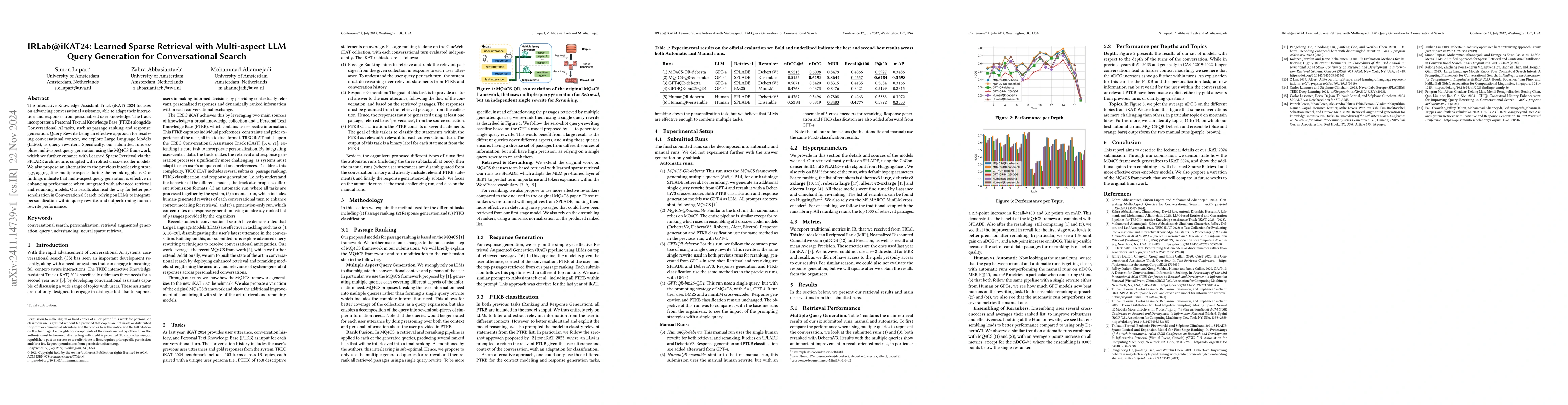 Thumbnail for IRLab@iKAT24: Learned Sparse Retrieval with Multi-aspect LLM Query
  Generation for Conversational Search
