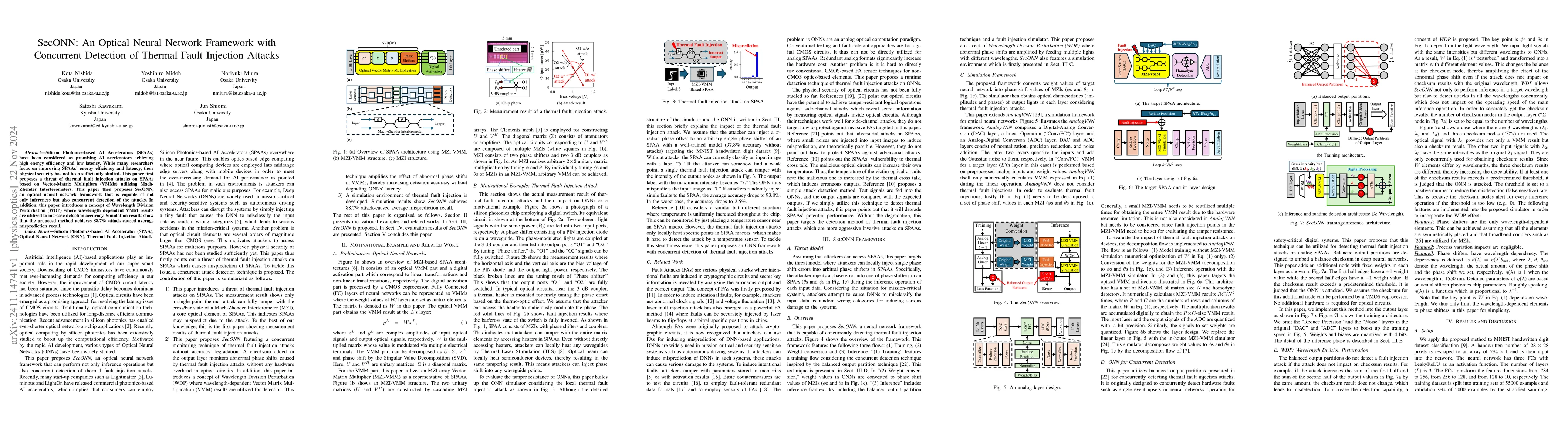 Thumbnail for SecONN: An Optical Neural Network Framework with Concurrent Detection of
  Thermal Fault Injection Attacks