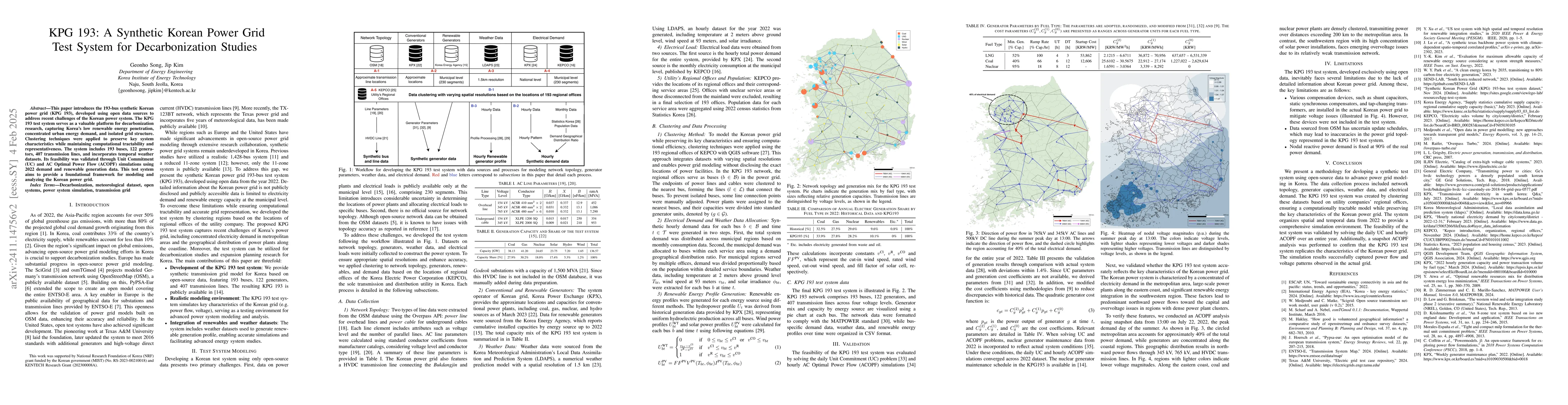 Thumbnail for KPG 193: A Synthetic Korean Power Grid Test System for Decarbonization
  Studies