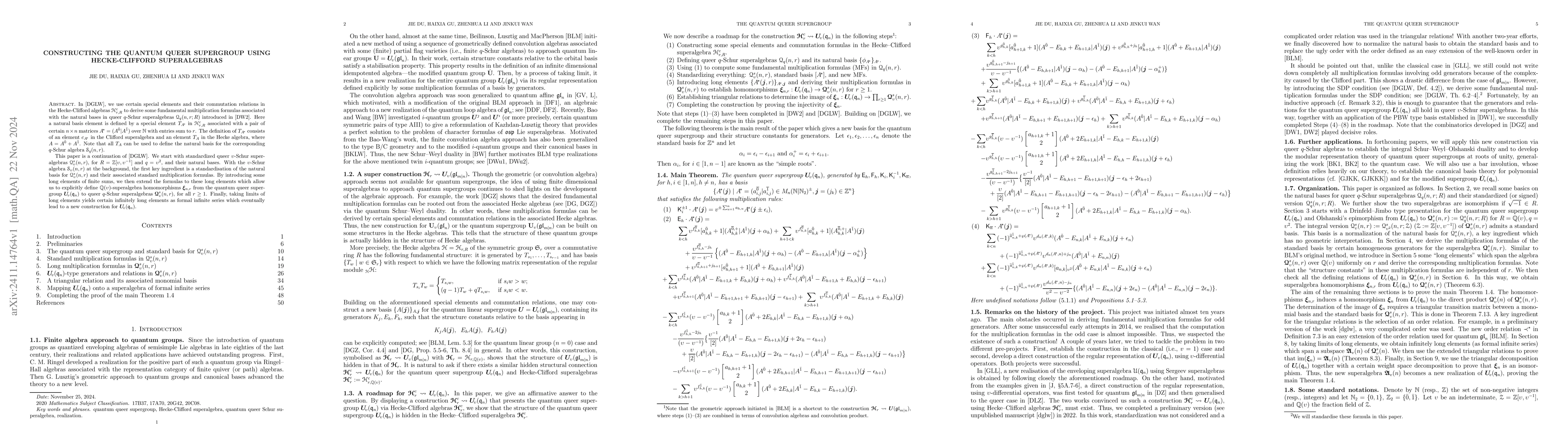 Thumbnail for Constructing the quantum queer supergroup using Hecke-Clifford
  superalgebras