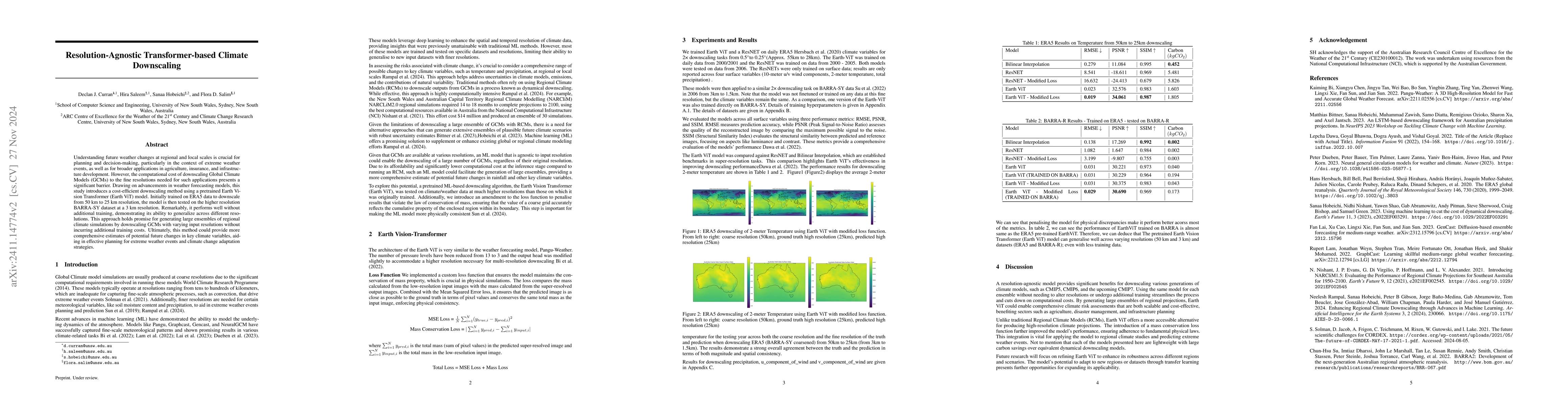Thumbnail for Resolution-Agnostic Transformer-based Climate Downscaling