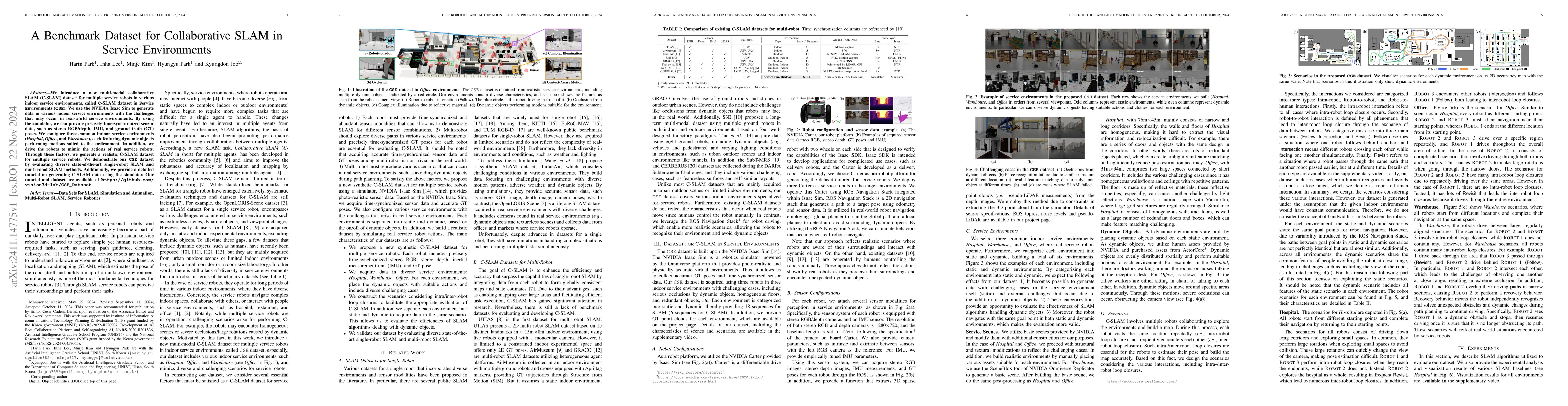 Thumbnail for A Benchmark Dataset for Collaborative SLAM in Service Environments