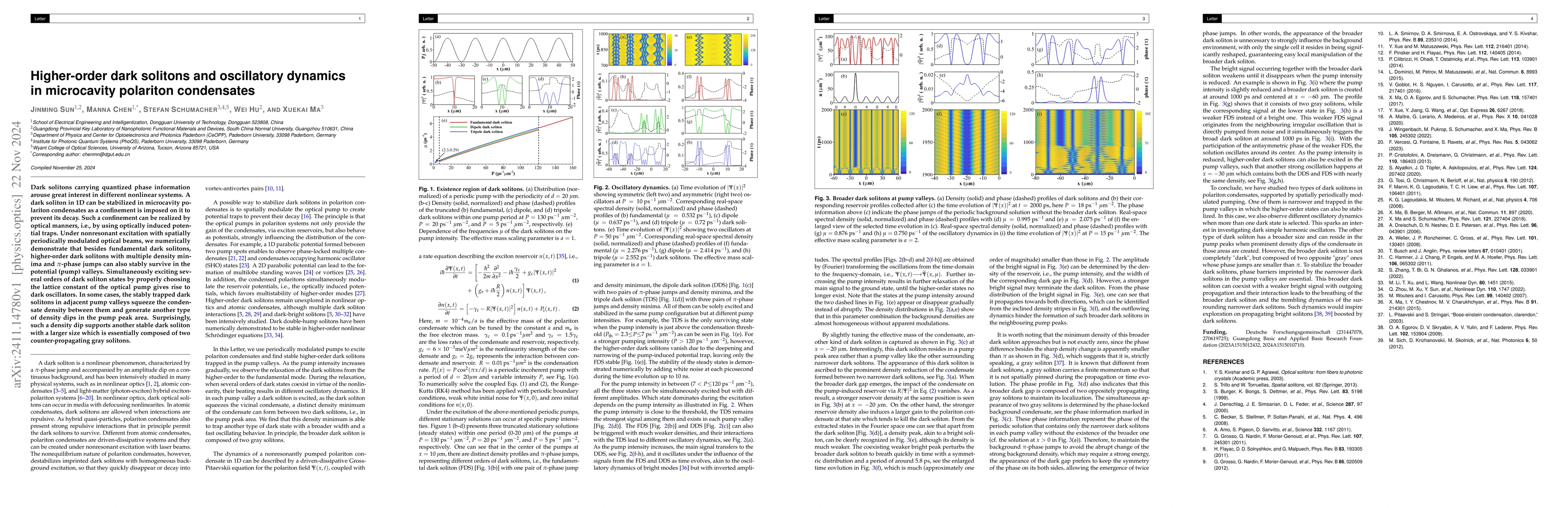 Thumbnail for Higher-order dark solitons and oscillatory dynamics in microcavity
  polariton condensates
