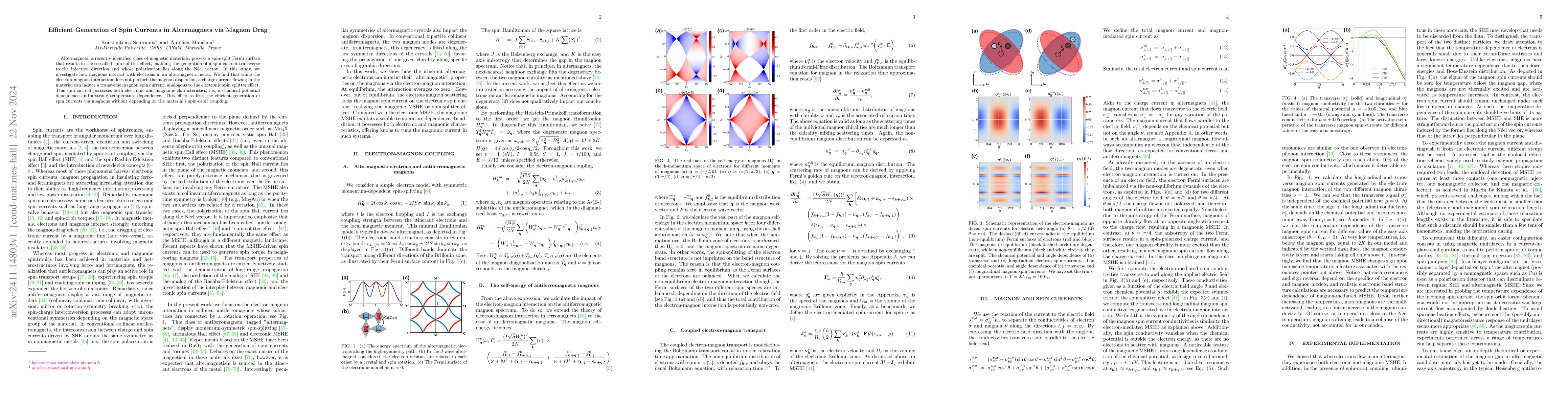 Thumbnail for Efficient Generation of Spin Currents in Altermagnets via Magnon Drag