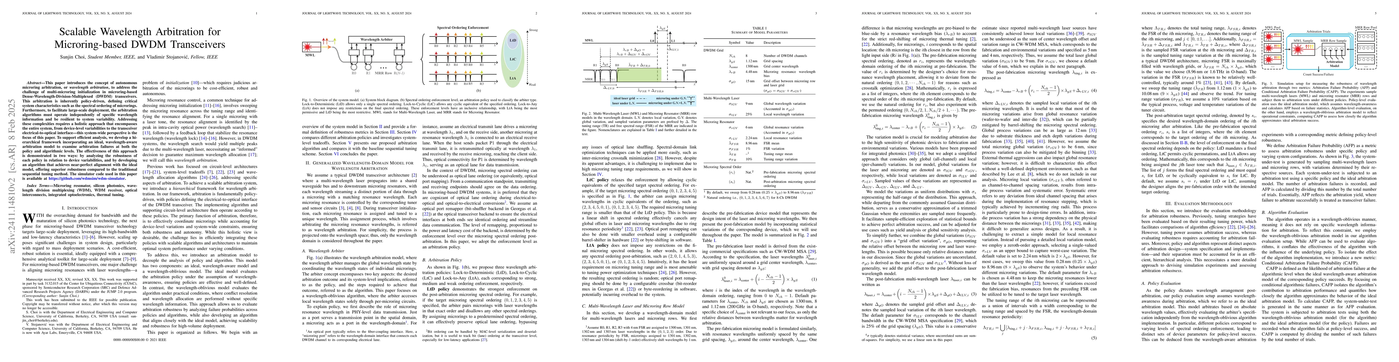 Thumbnail for Scalable Wavelength Arbitration for Microring-based DWDM Transceivers