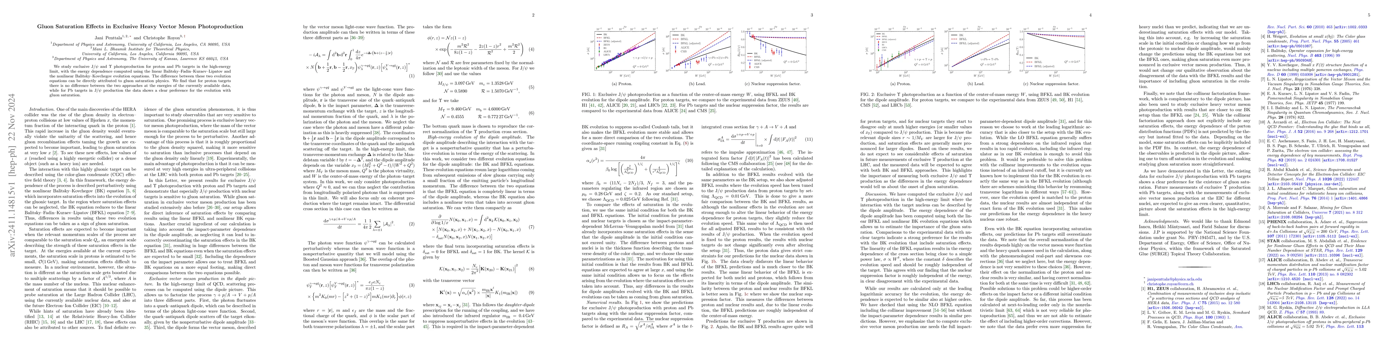 Thumbnail for Gluon Saturation Effects in Exclusive Heavy Vector Meson Photoproduction
