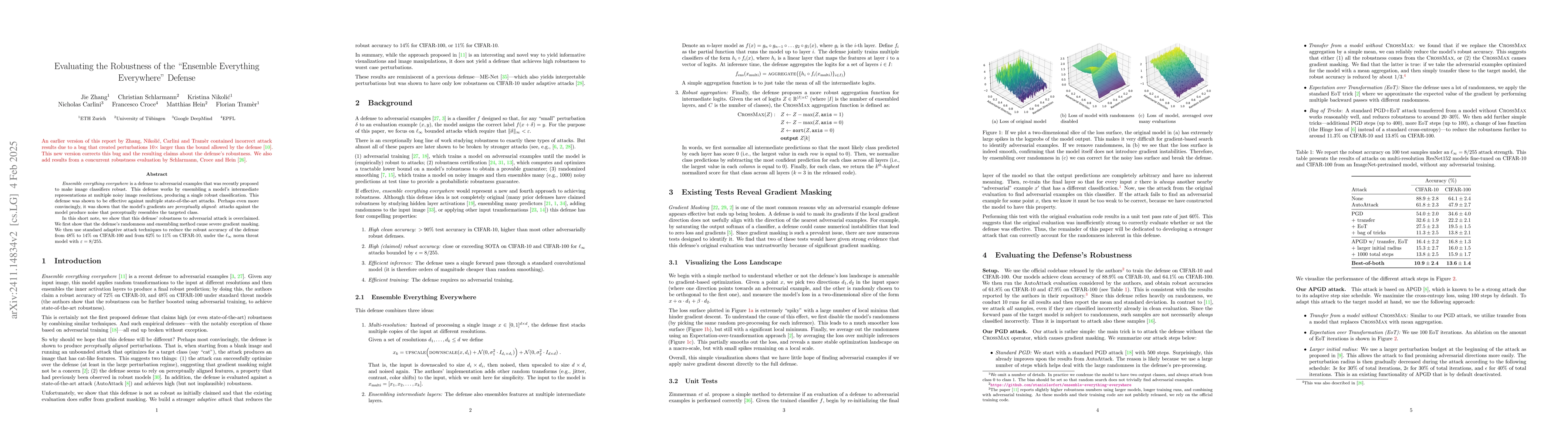 Thumbnail for Gradient Masking All-at-Once: Ensemble Everything Everywhere Is Not
  Robust
