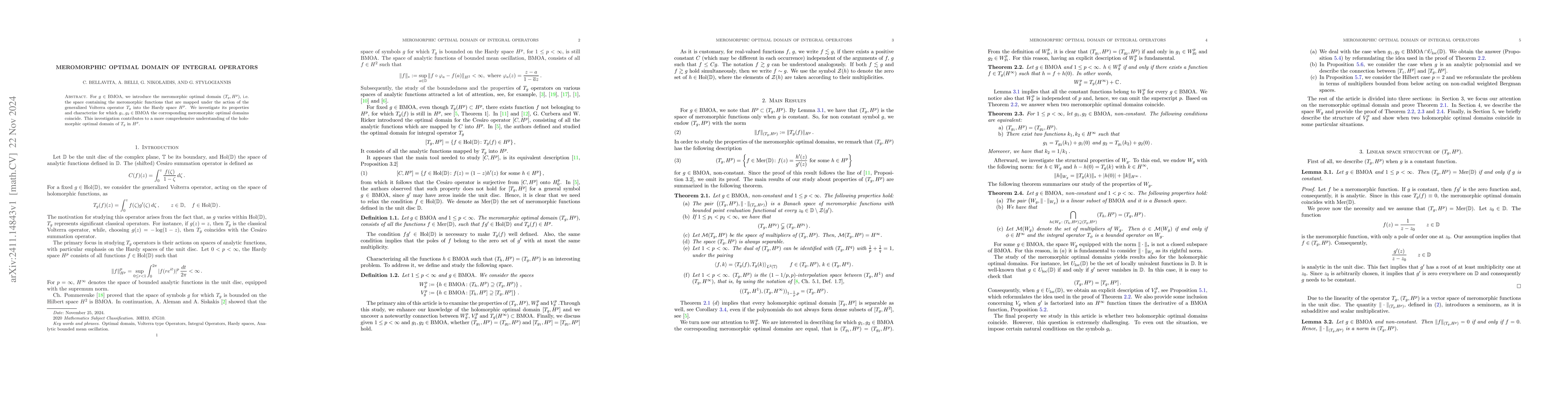 Thumbnail for Meromorphic Optimal domain of Integral Operators