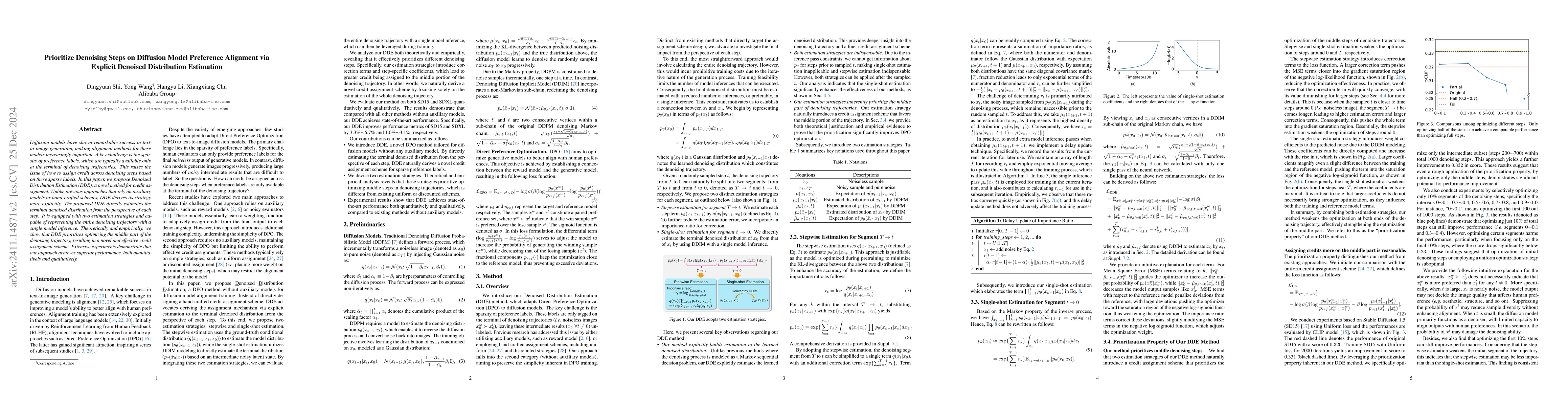 Thumbnail for Prioritize Denoising Steps on Diffusion Model Preference Alignment via
  Explicit Denoised Distribution Estimation
