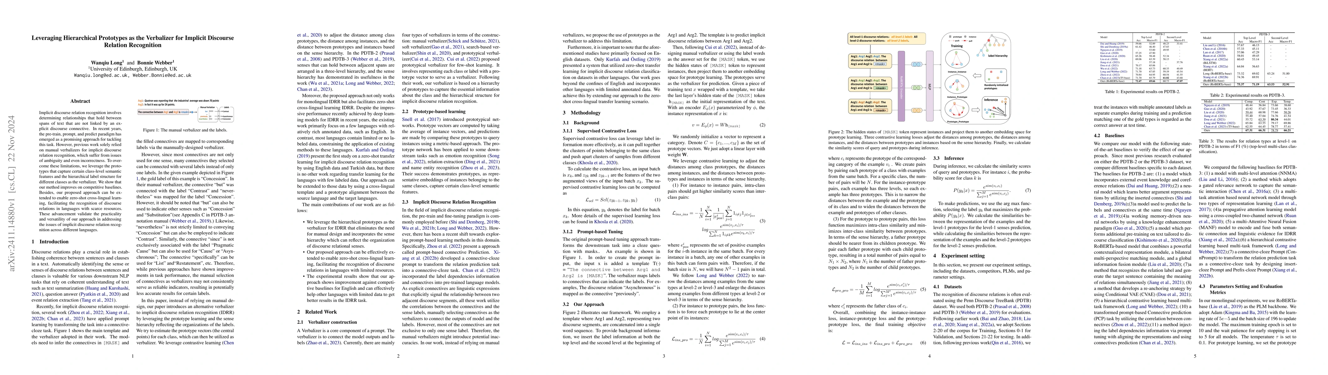 Thumbnail for Leveraging Hierarchical Prototypes as the Verbalizer for Implicit
  Discourse Relation Recognition