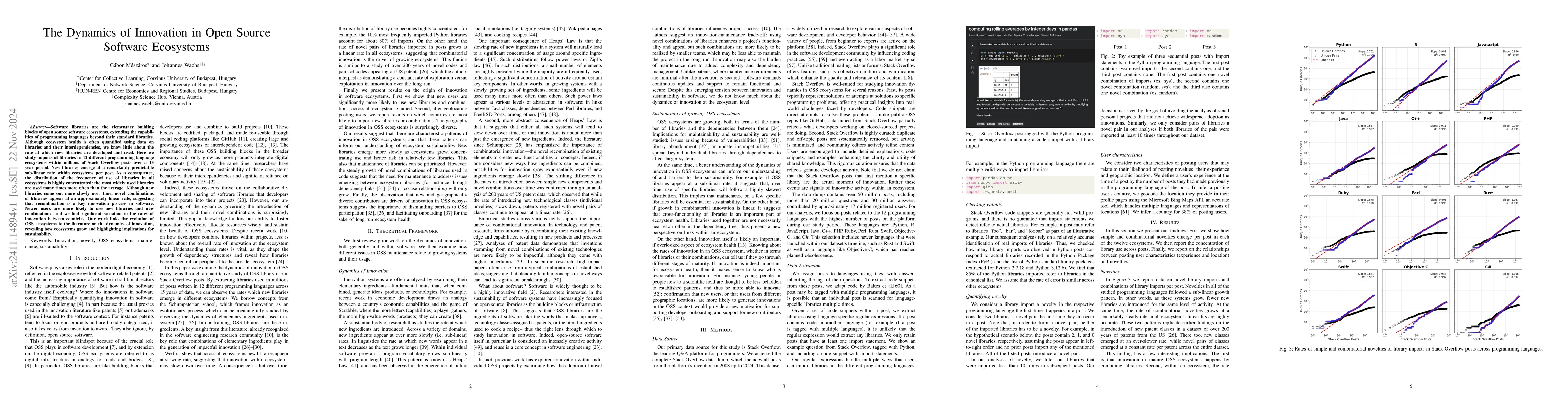 Thumbnail for The Dynamics of Innovation in Open Source Software Ecosystems