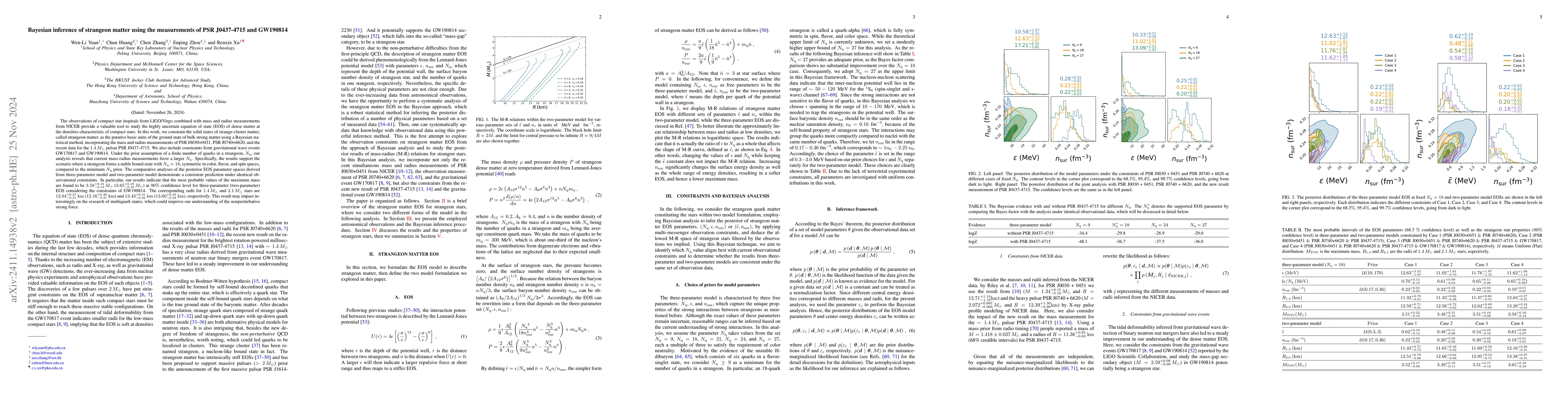 Thumbnail for Bayesian inference of strangeon matter using the measurements of PSR
  J0437-4715 and GW190814