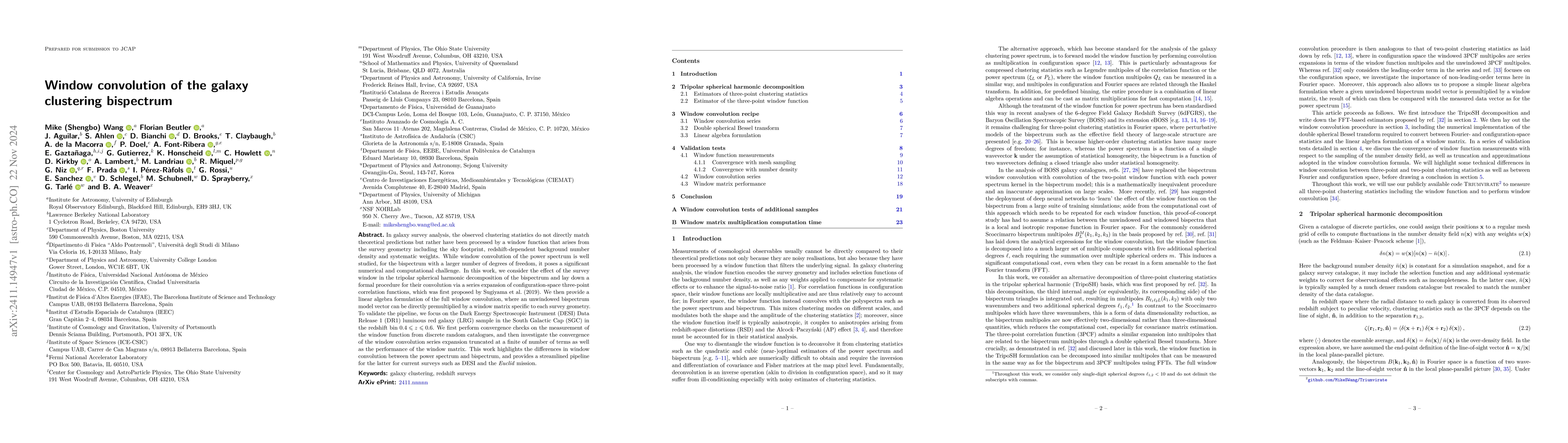 Thumbnail for Window convolution of the galaxy clustering bispectrum