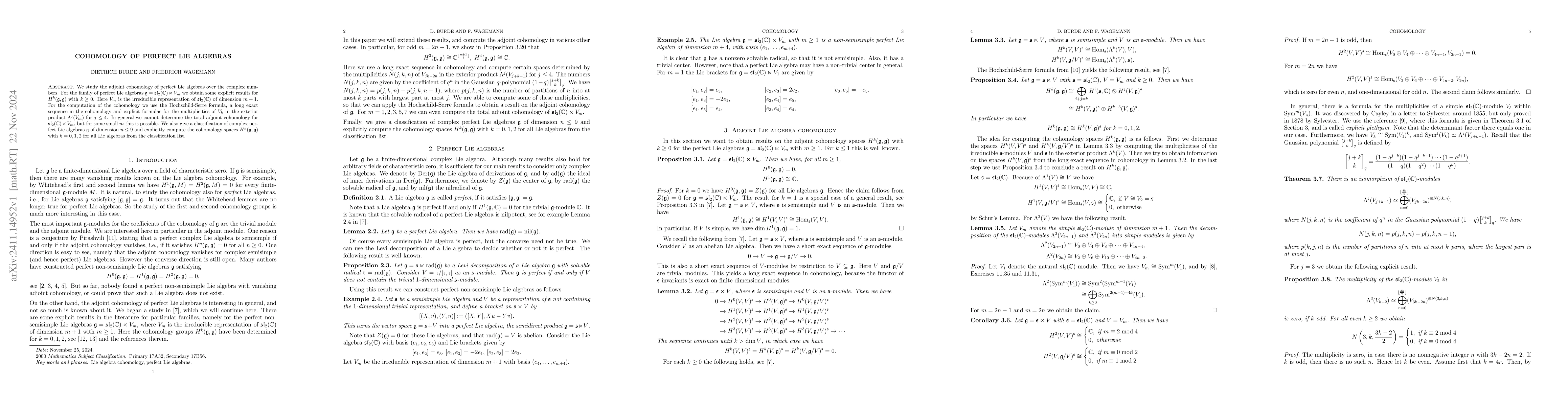 Thumbnail for Cohomology of perfect Lie algebras