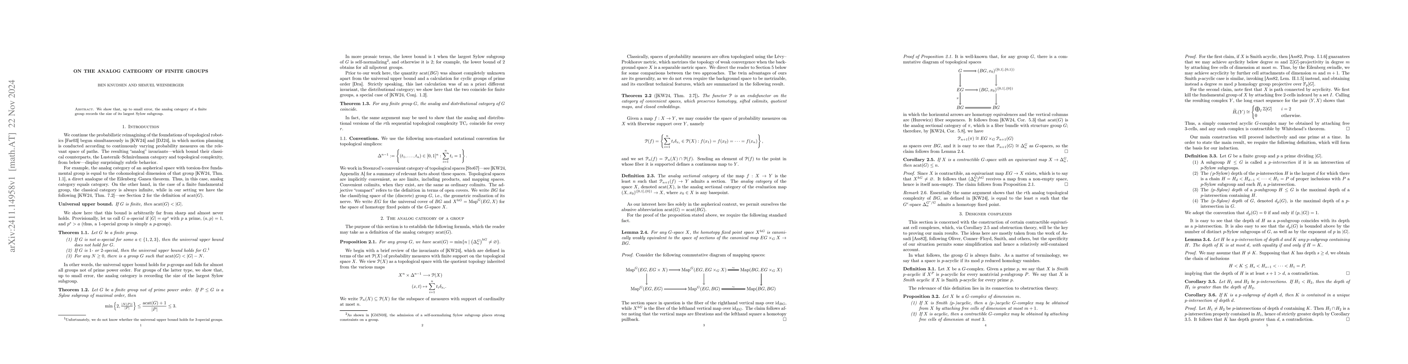 Thumbnail for On the analog category of finite groups