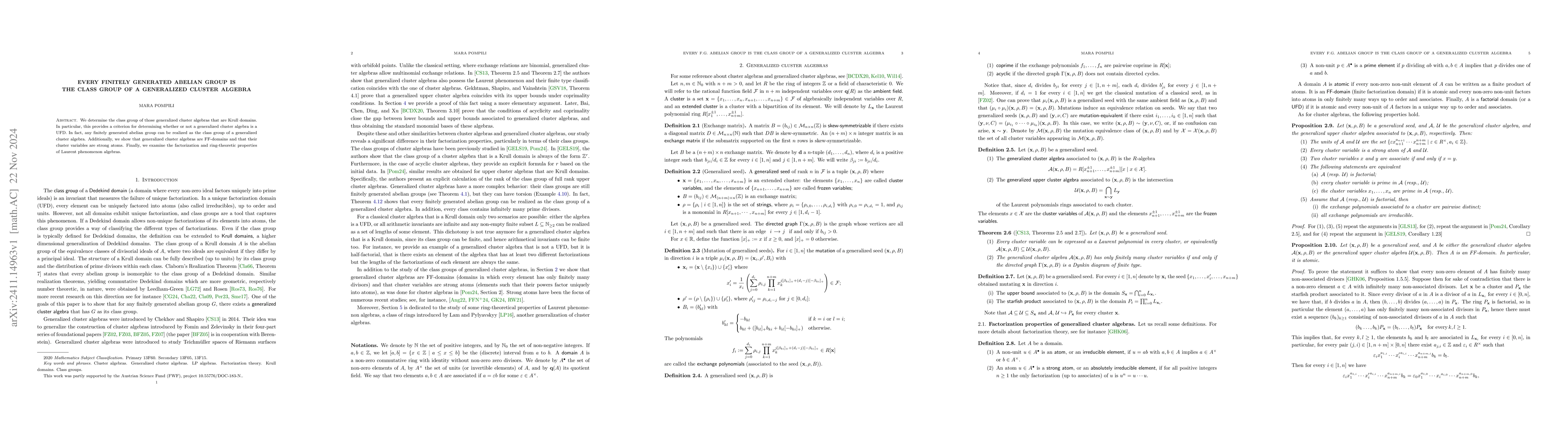 Thumbnail for Every finitely generated abelian group is the class group of a
  generalized cluster algebra