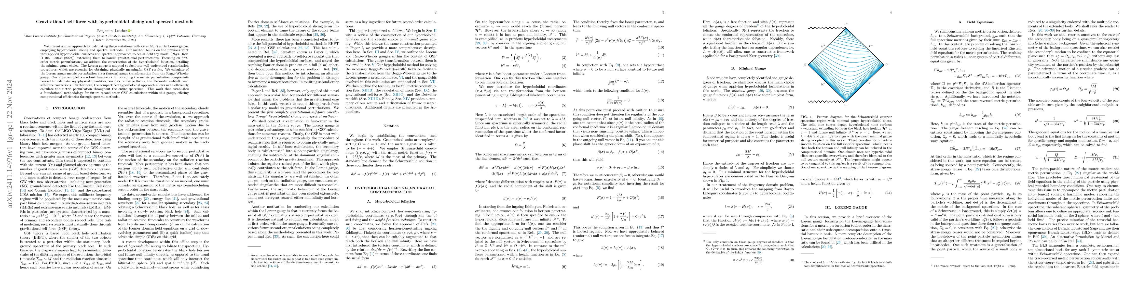 Thumbnail for Gravitational self-force with hyperboloidal slicing and spectral methods