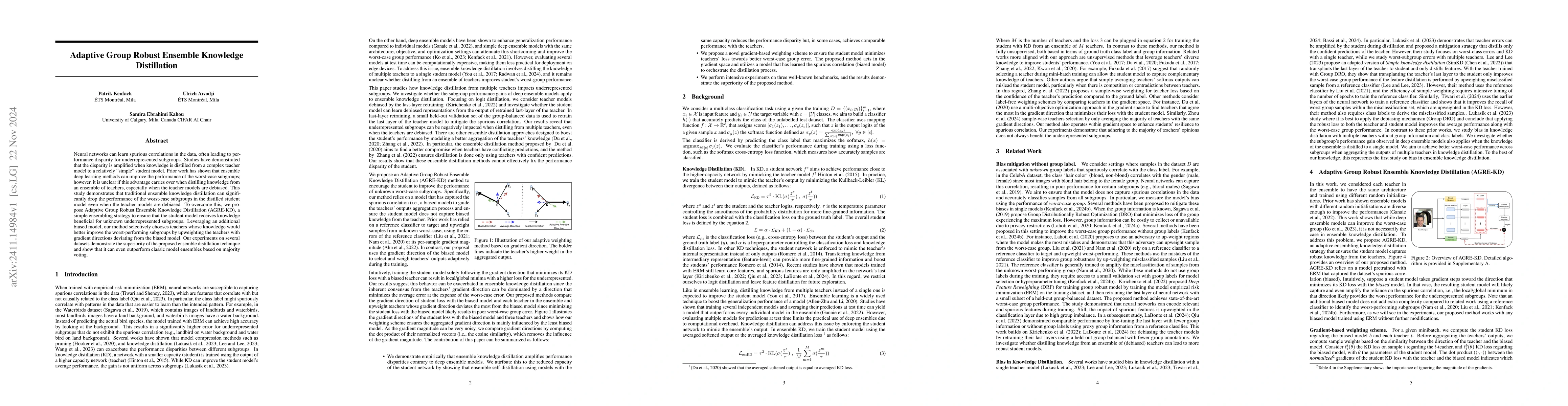 Thumbnail for Adaptive Group Robust Ensemble Knowledge Distillation