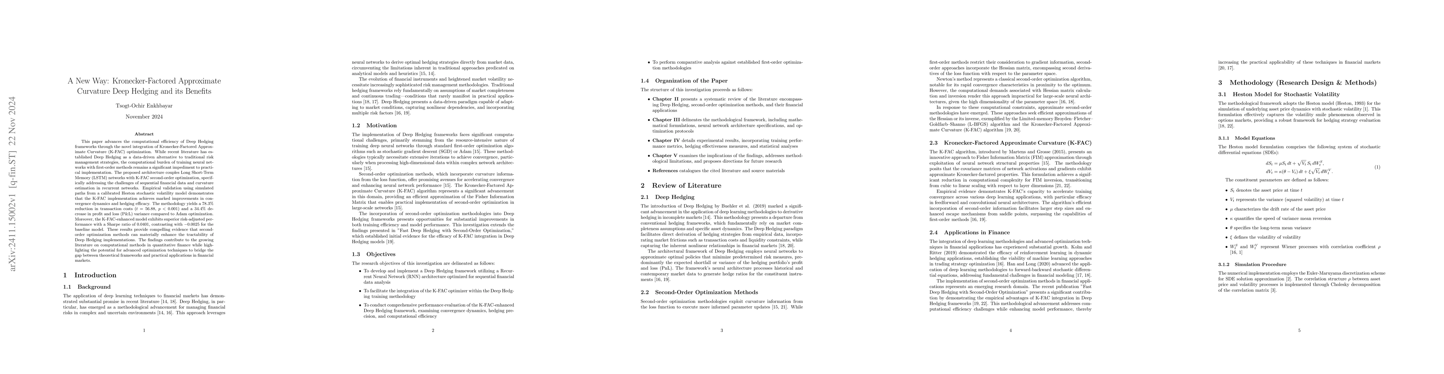 Thumbnail for A New Way: Kronecker-Factored Approximate Curvature Deep Hedging and its
  Benefits