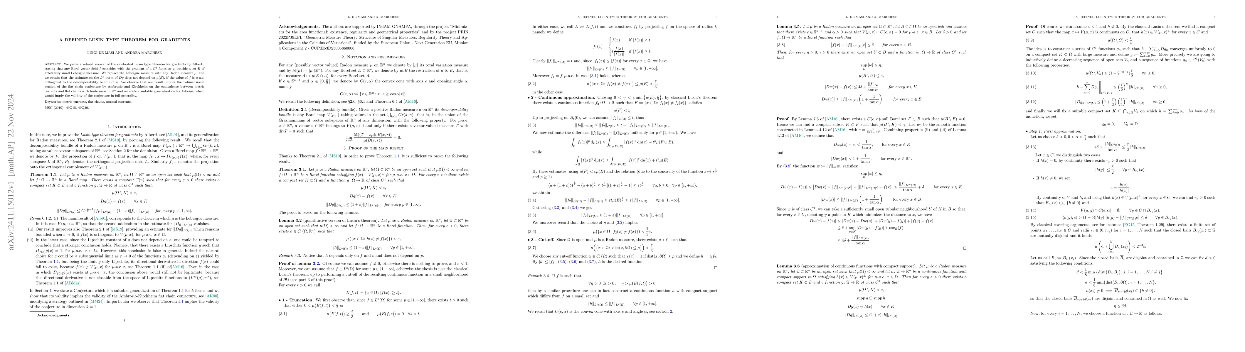 Thumbnail for A refined Lusin type theorem for gradients