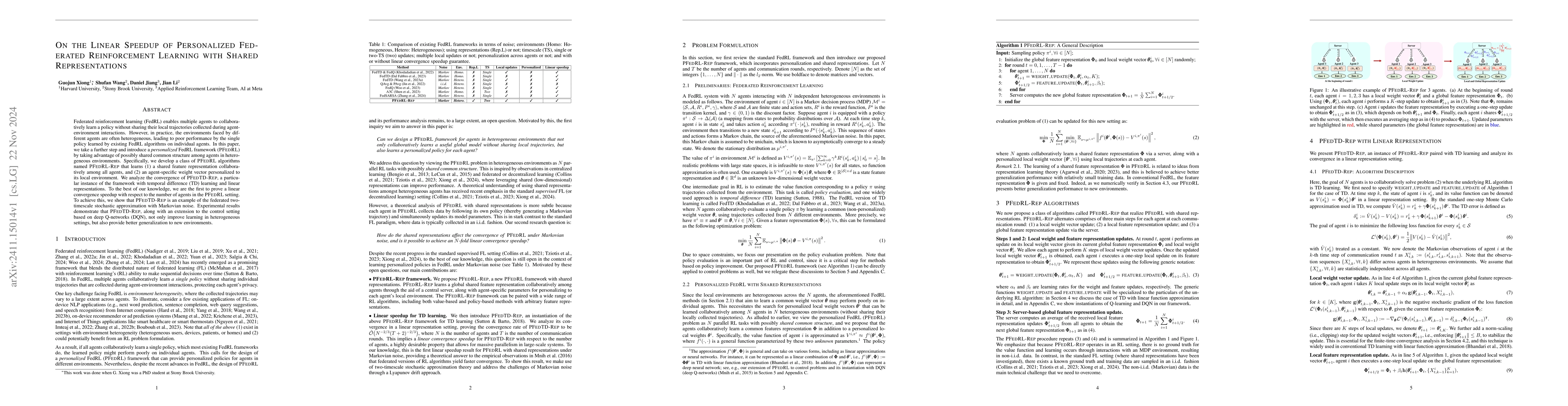 Thumbnail for On the Linear Speedup of Personalized Federated Reinforcement Learning
  with Shared Representations