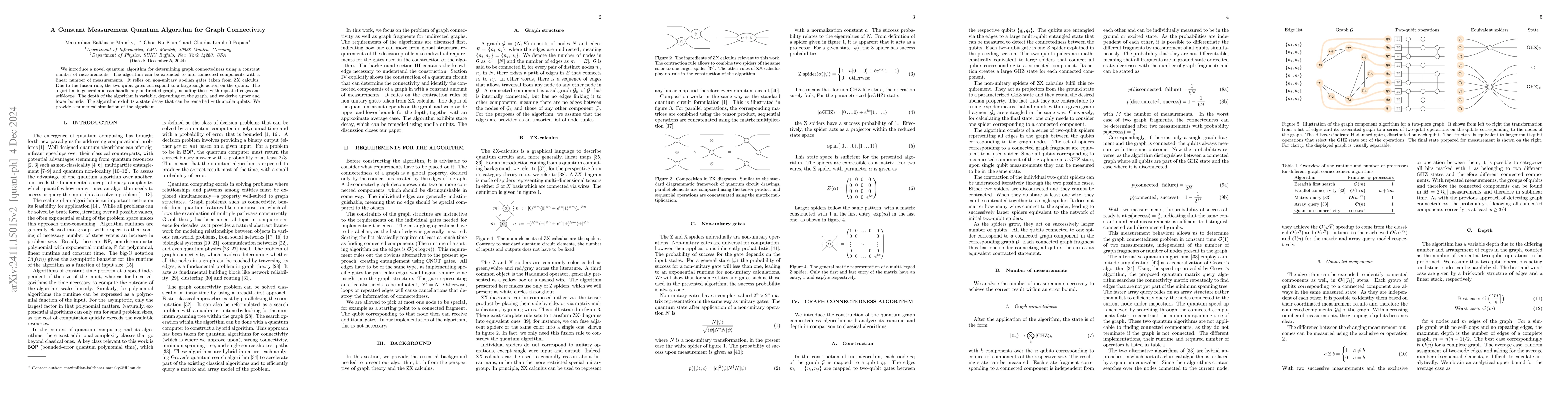 Thumbnail for A Constant Measurement Quantum Algorithm for Graph Connectivity