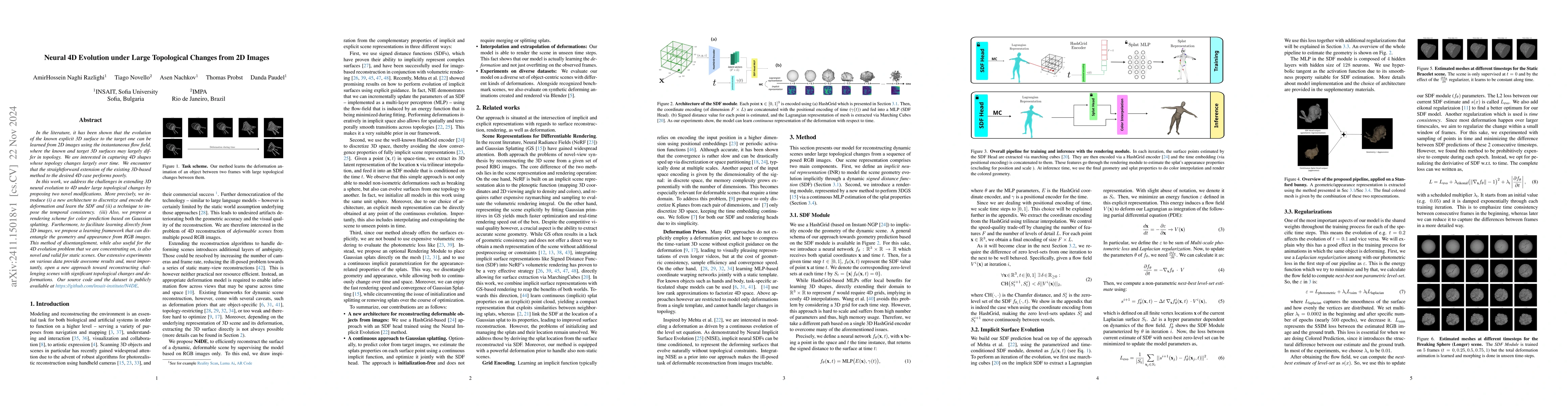 Thumbnail for Neural 4D Evolution under Large Topological Changes from 2D Images