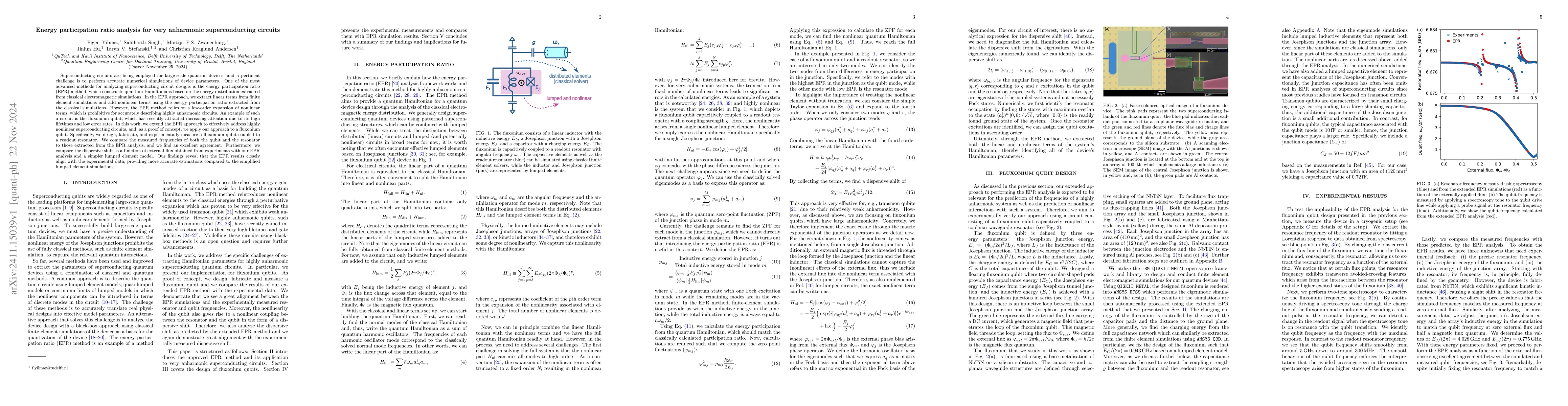 Thumbnail for Energy participation ratio analysis for very anharmonic superconducting
  circuits