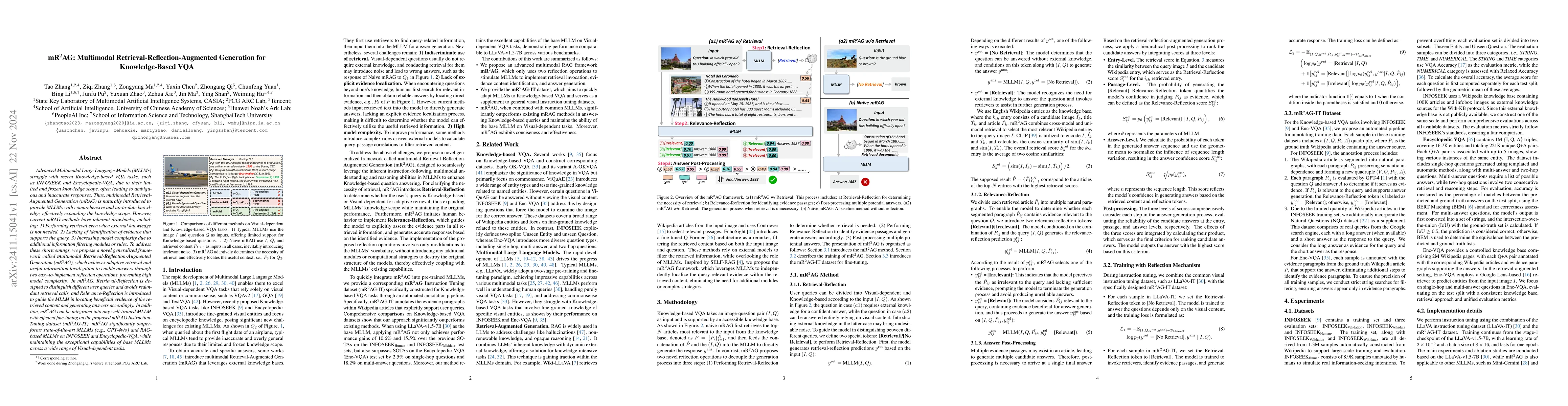 Thumbnail for mR$^2$AG: Multimodal Retrieval-Reflection-Augmented Generation for
  Knowledge-Based VQA