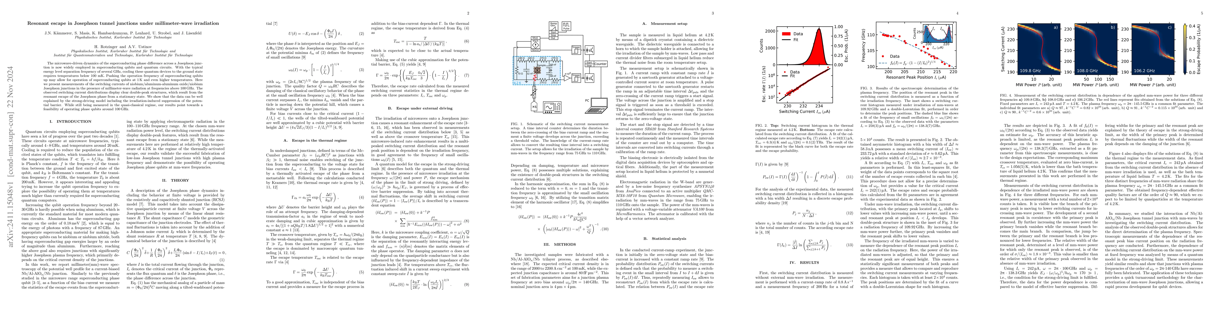 Thumbnail for Resonant escape in Josephson tunnel junctions under millimeter-wave
  irradiation