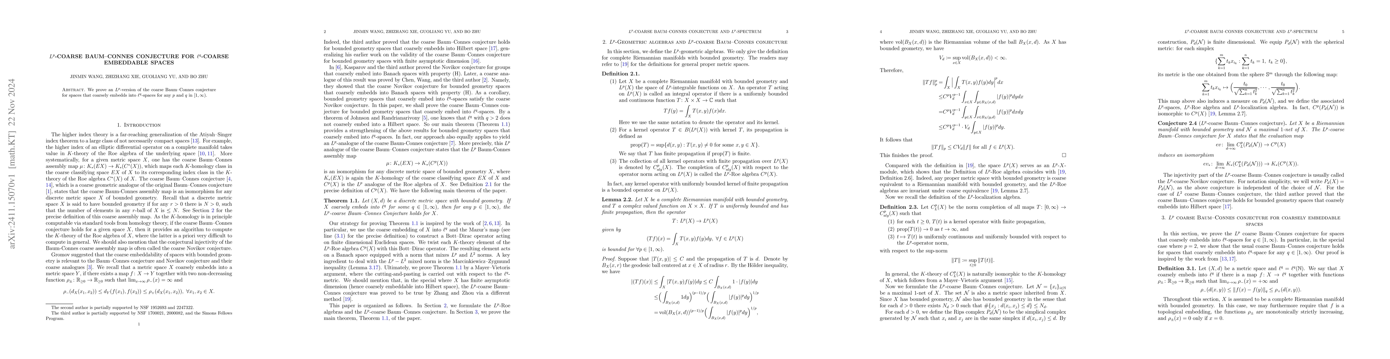 Thumbnail for $L^p$-coarse Baum--Connes conjecture for $\ell^{q}$-coarse embeddable
  spaces