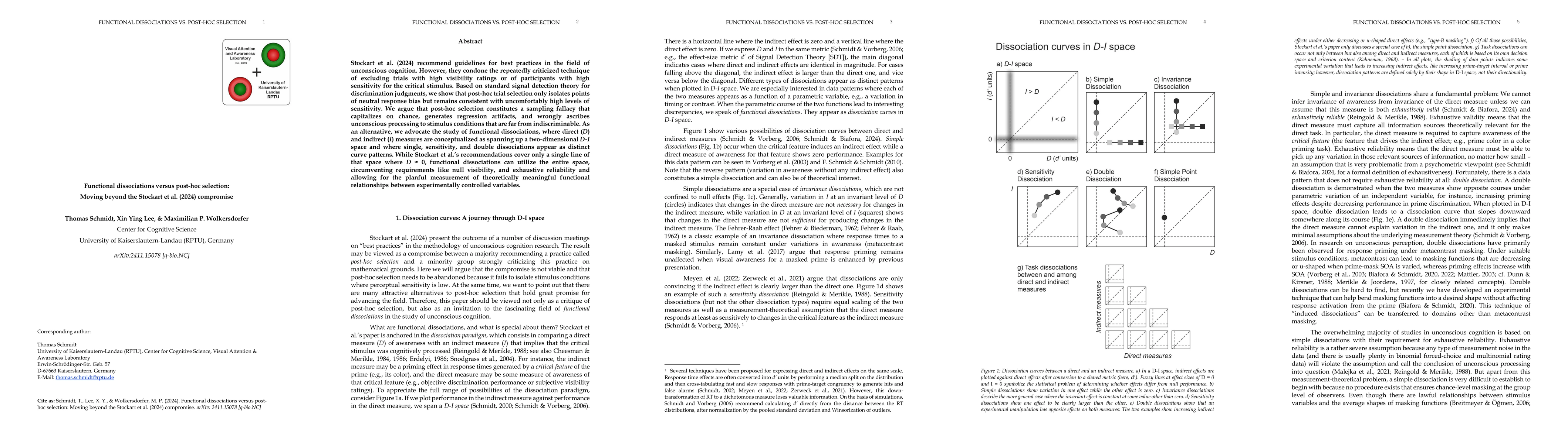 Thumbnail for Functional dissociations versus post-hoc selection: Moving beyond the
  Stockart et al. (2024) compromise