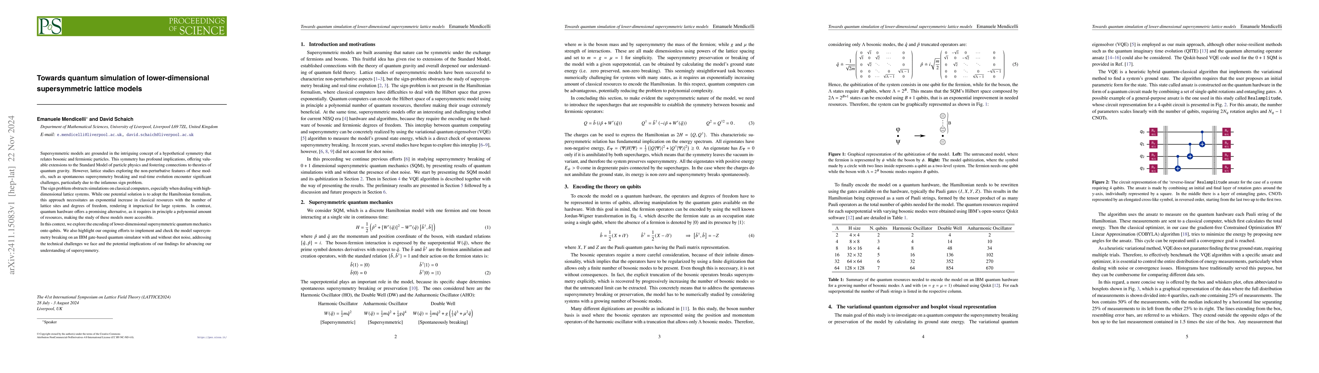 Thumbnail for Towards quantum simulation of lower-dimensional supersymmetric lattice
  models
