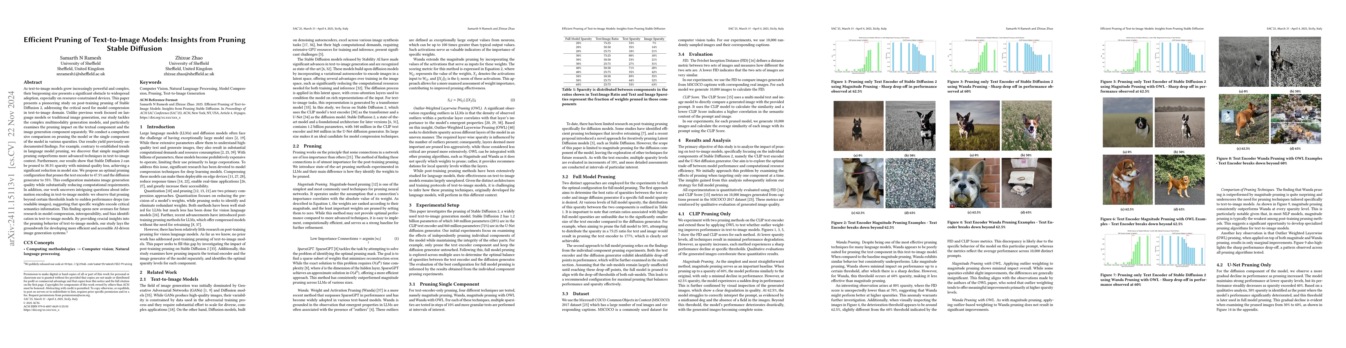 Thumbnail for Efficient Pruning of Text-to-Image Models: Insights from Pruning Stable
  Diffusion