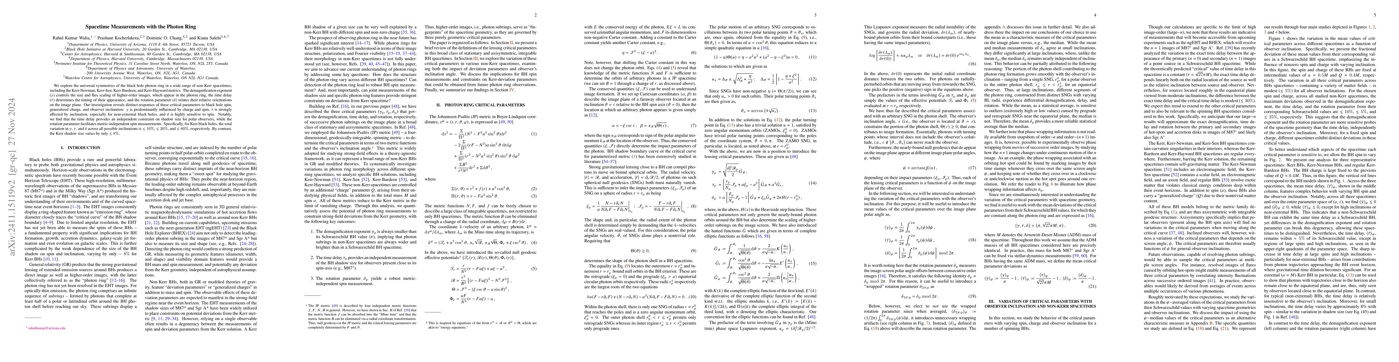 Thumbnail for Spacetime Measurements with the Photon Ring