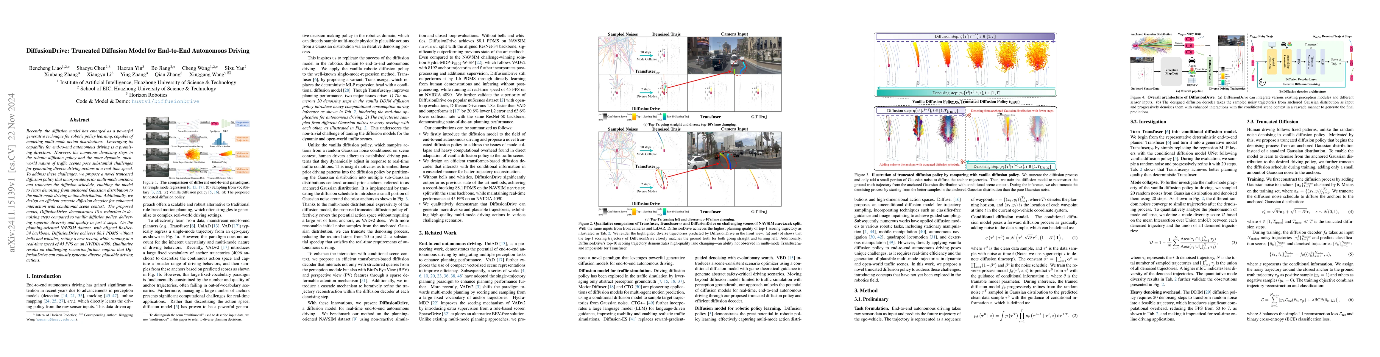 Thumbnail for DiffusionDrive: Truncated Diffusion Model for End-to-End Autonomous
  Driving