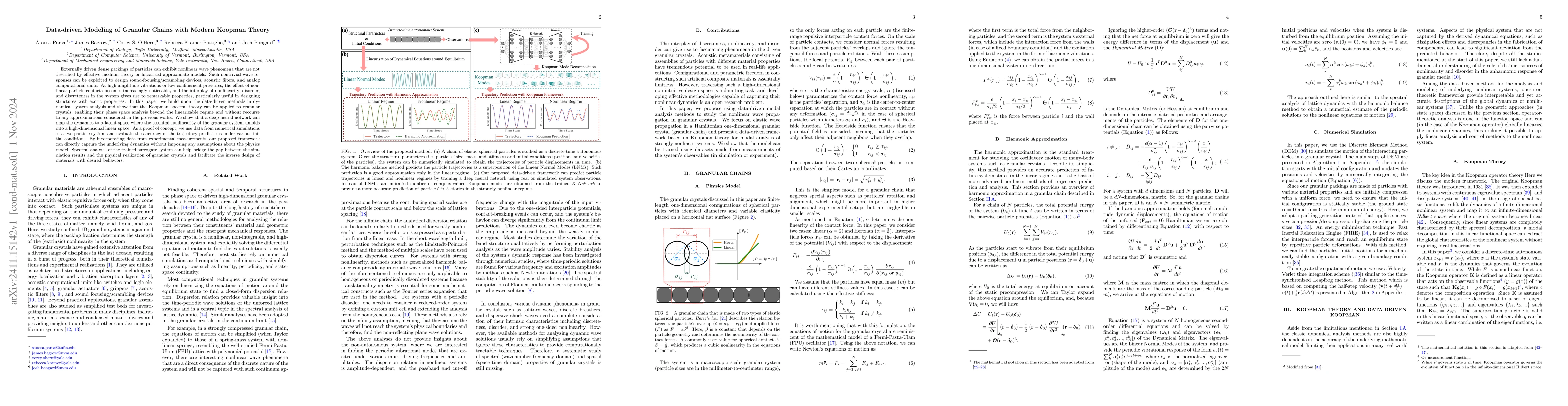 Thumbnail for Data-driven Modeling of Granular Chains with Modern Koopman Theory