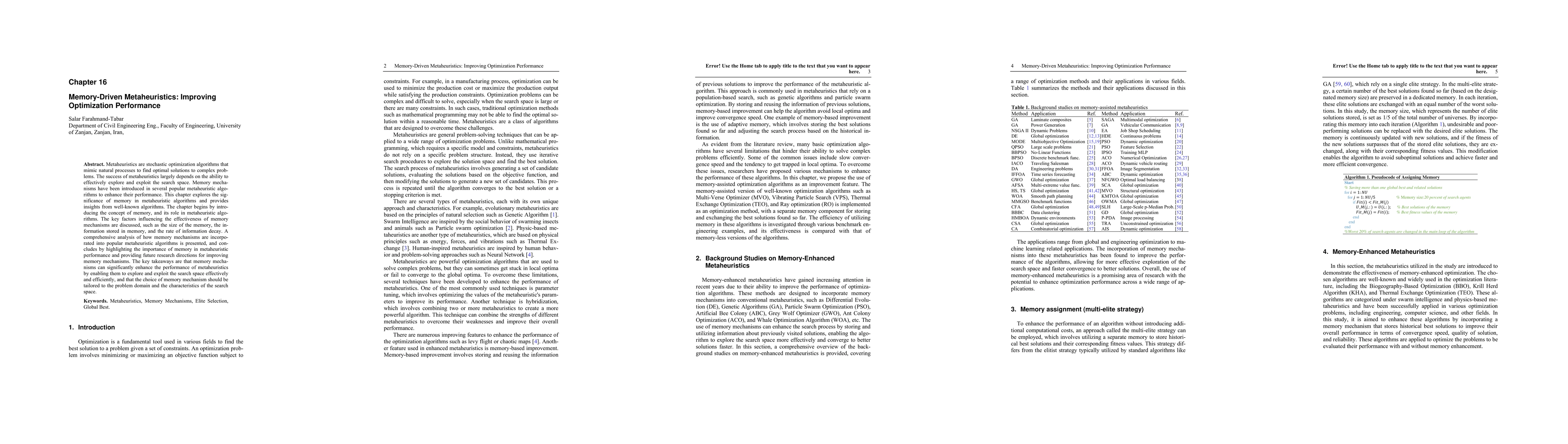 Thumbnail for Memory-Driven Metaheuristics: Improving Optimization Performance