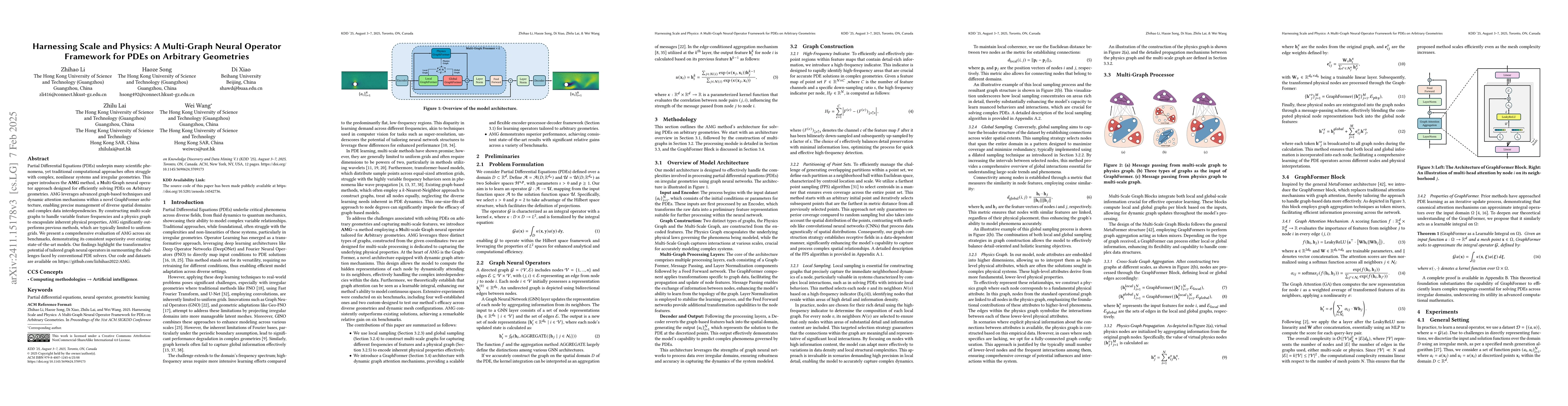 Thumbnail for Harnessing Scale and Physics: A Multi-Graph Neural Operator Framework
  for PDEs on Arbitrary Geometries