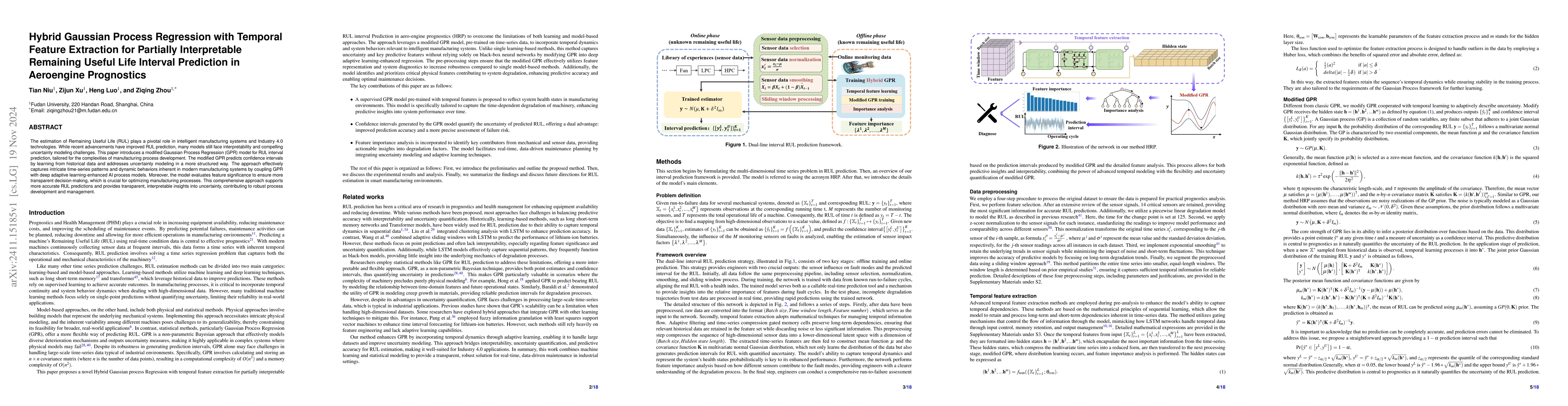 Thumbnail for Hybrid Gaussian Process Regression with Temporal Feature Extraction for
  Partially Interpretable Remaining Useful Life Interval Prediction in
  Aeroengine Prognostics