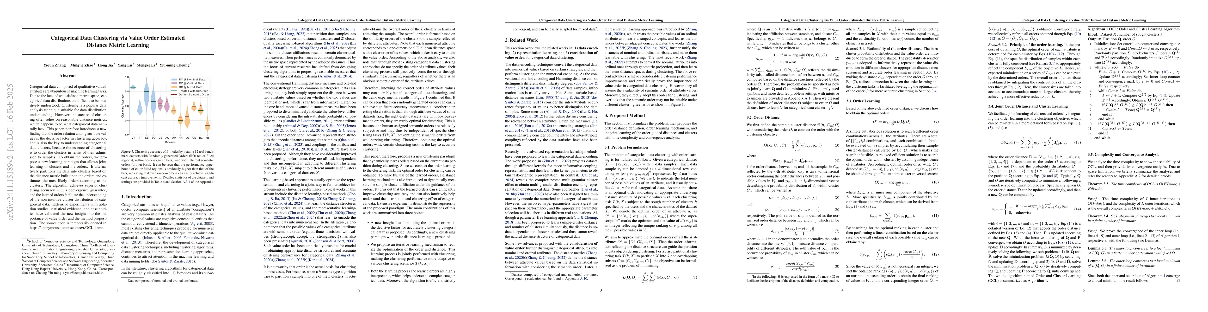Thumbnail for Order Is All You Need for Categorical Data Clustering