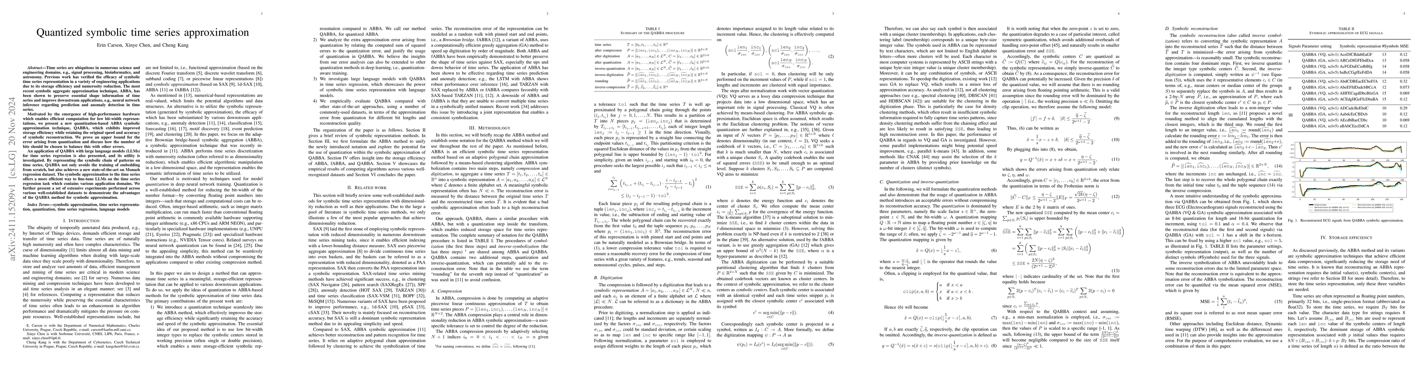 Thumbnail for Quantized symbolic time series approximation