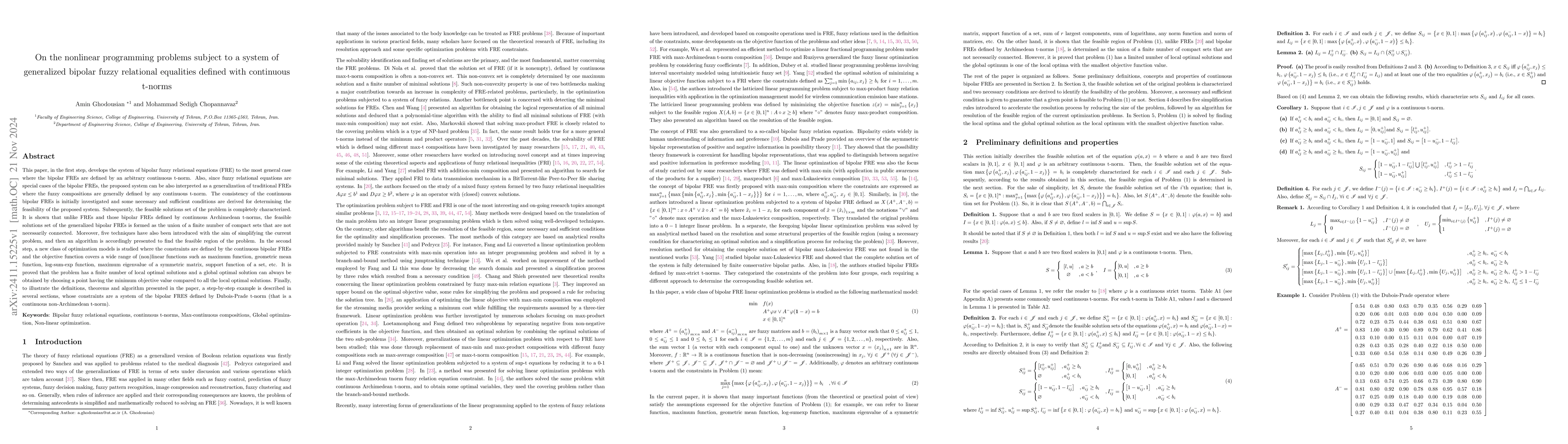 Thumbnail for On the nonlinear programming problems subject to a system of generalized
  bipolar fuzzy relational equalities defined with continuous t-norms
