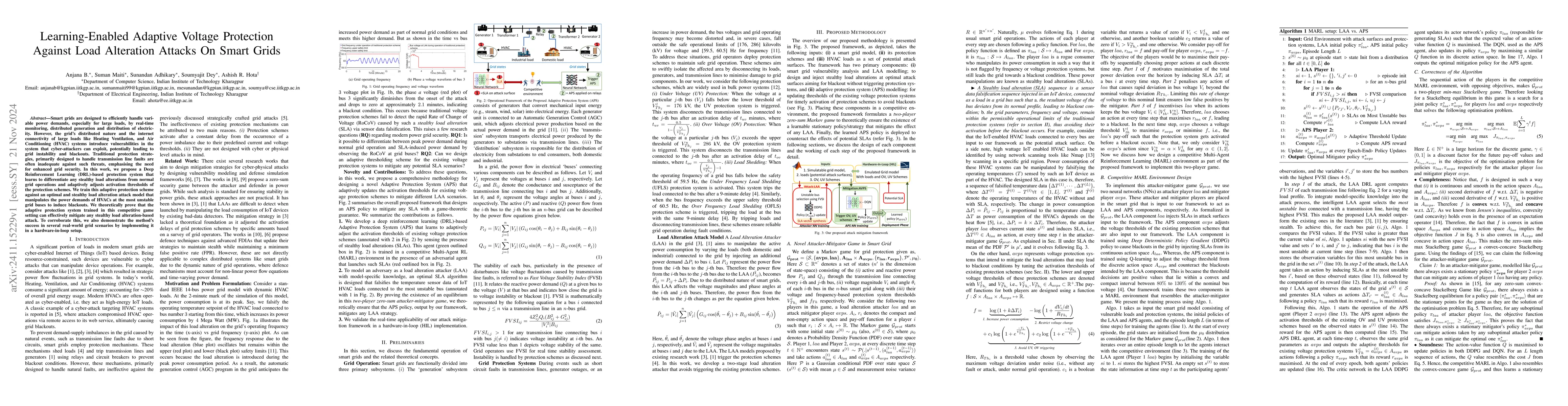 Thumbnail for Learning-Enabled Adaptive Voltage Protection Against Load Alteration
  Attacks On Smart Grids