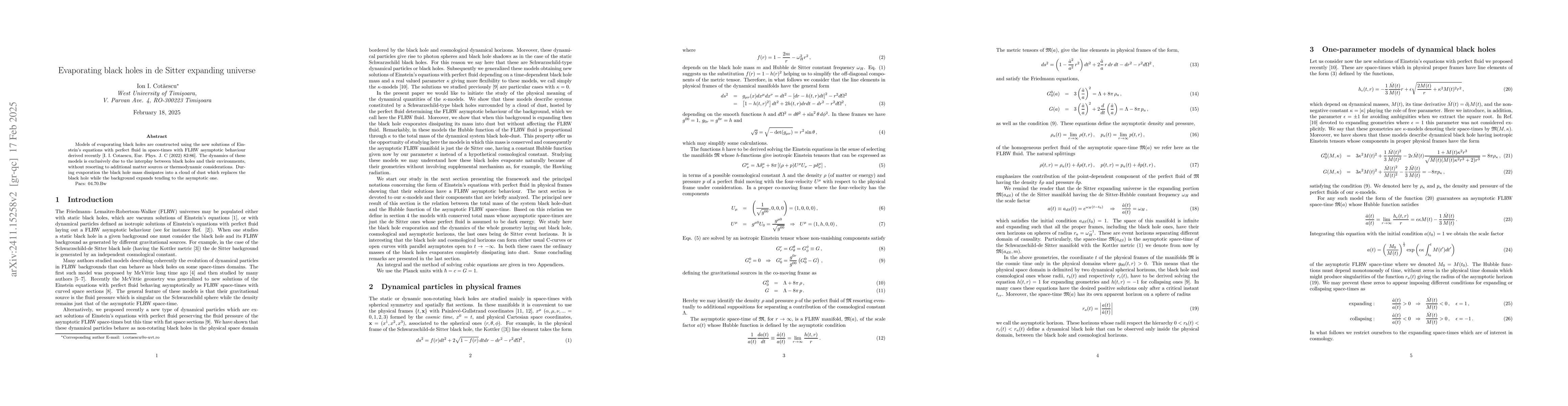 Thumbnail for Evaporating black holes in de Sitter expanding universe