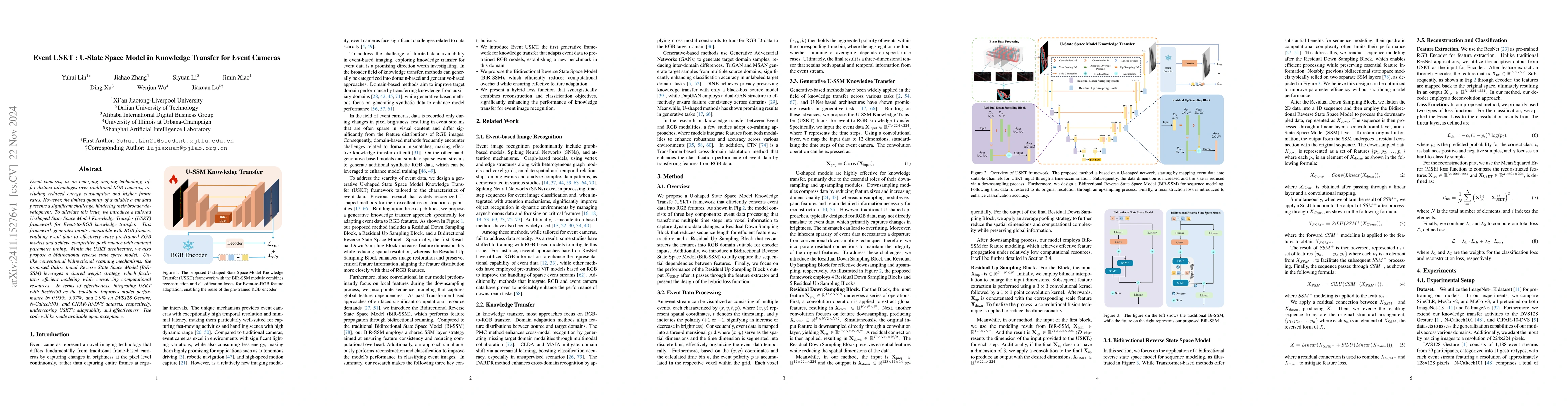 Thumbnail for Event USKT : U-State Space Model in Knowledge Transfer for Event Cameras