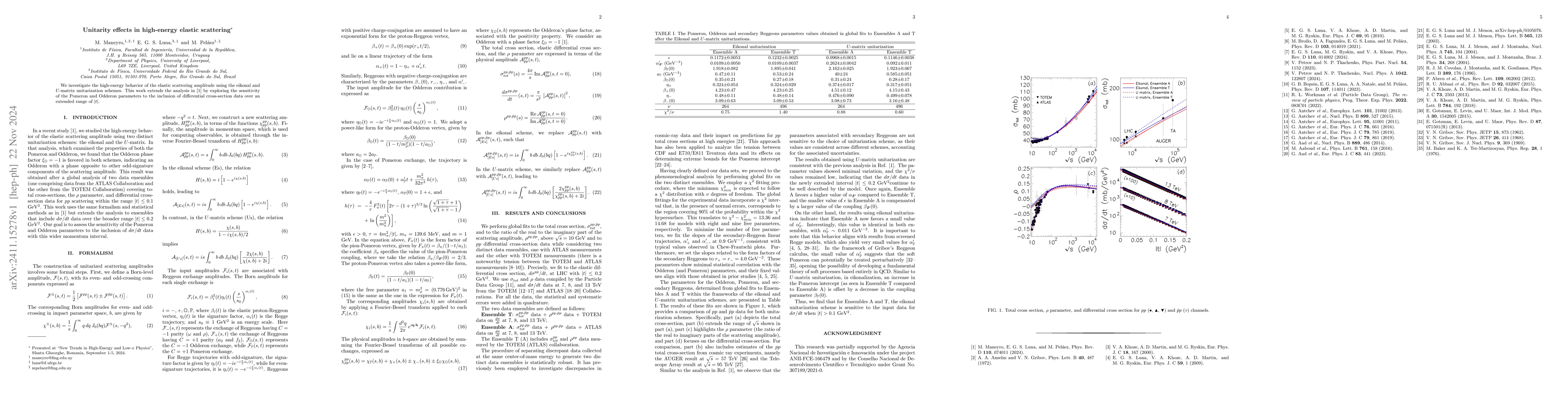 Thumbnail for Unitarity effects in high-energy elastic scattering